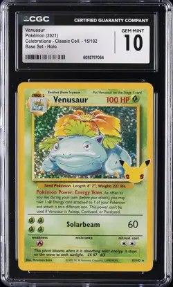 2021 POKEMON CELEBRATIONS - CLASSIC COLL. #15/102 VENUSAUR CGC 10 GEM MINT - Image 1