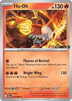HO-OH EB GAMES STAMPED PROMO 010/086 Chaos Rising GALAXY FOIL -Pokemon - SEALED - Image 1