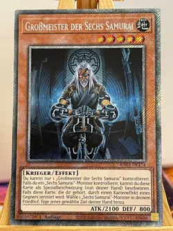 Großmeister Der Sechs Samurai RA03-DE174 Platinum Secret Rare Deutsch NM YUGIOH - Image 1