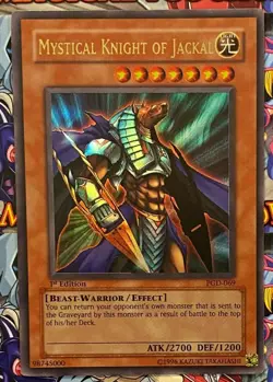 Yugioh Mystical Knight of Jackal Pharaonic Guardian 1st Ed Ultra Rare PGD-069 NM - Image 1