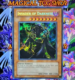 Yugioh Invader of Darkness IOC-111 1st Edition Secret Rare Konami 2004 - Image 1