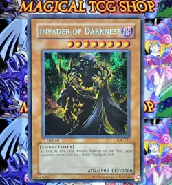Yugioh Invader of Darkness IOC-111 1st Edition Secret Rare Konami 2004 - Image 3