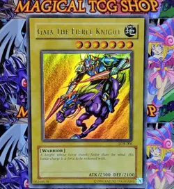 Yugioh Gaia The Fierce Knight LOB-006 Ultra Rare Original Print 2002 NM - Image 1