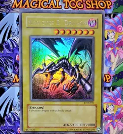 Yugioh Red-Eyes Black Dragon LOB-070 Ultra Rare Original Print 2002 NM - Image 1