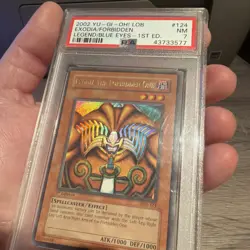 Yugioh 2002 Exodia the forbidden one Lob 124 First Edition Psa 7 glossy english - Image 4