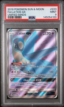 Latios GX #223 PSA 9 • 2019 Pokemon Sun & Moon FA/Unified Minds MINT - Image 1
