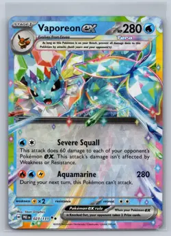 Vaporeon ex 023/131 Holo Double Rare Prismatic Evolutions Pokemon Holo Near Mint - Image 1