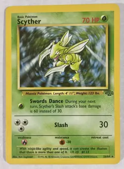 1999 Pokemon Jungle Scyther 26/64 Non Holo WOTC Vintage Near Mint NM - Image 1