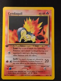 Pokemon TCG Cyndaquil 56 Neo Genesis 1st Edition Mint Near Mint (non-holo) - Image 1
