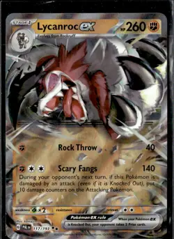 Pokemon Lycanroc ex 117/193 Paldea Evolved Double Rare Holo - Image 1