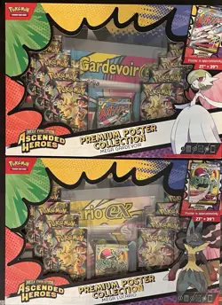 Pokemon Ascended Heroes Lot 2 Premium Poster Collection Mega Lucario + Gardevoir - Image 1