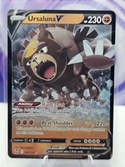 Ursaluna V 102/195 Ultra Rare Silver Tempest Pokemon TCG NM - Image 1