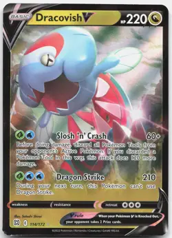 Dracovish V 114/172 Holo V Rare Brilliant Stars Pokemon Holo Near Mint - Image 1