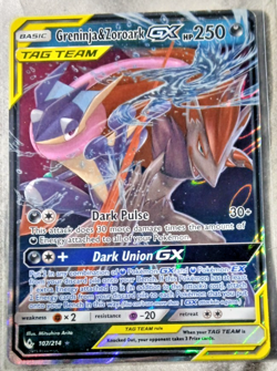 Pokemon Greninja & Zoroark GX 107/214 Sm-Unbroken Bonds Holo Tag Team NM - Image 1