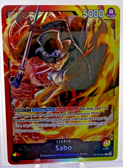 Sabo ST13-001 SR Leader The Three Brothers Holo Foil One Piece TCG NM - Image 1