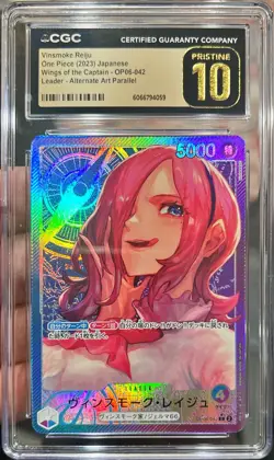 One Piece Japanese Vinsmoke Reiju OP06-042 Alt Art Leader CGC 10 Black Pristine - Image 1