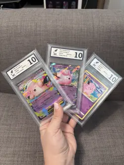 Bundle 3 Pokemon Card Slabs Bundle RKT Graded 10 Clefairy Clefable - Image 1
