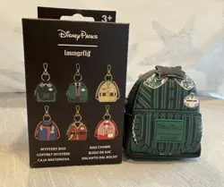 Loungefly Disney Haunted Mansion Mini Backpack Bag Charm Green/Black - Image 1