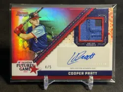 2024 Bowman’s Best Cooper Pratt All-Star Futures Game Used Patch Red Auto /5 - Image 1
