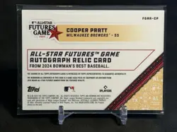 2024 Bowman’s Best Cooper Pratt All-Star Futures Game Used Patch Red Auto /5 - Image 2