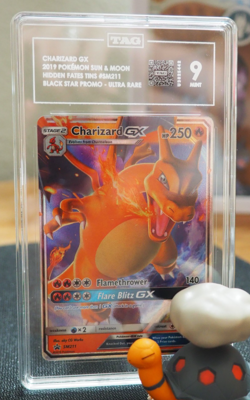 TAG 9 Charizard GX SM211 Sun & Moon Promo Holo Full Art - Image 1