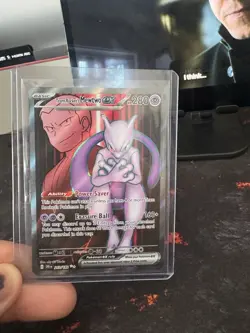 Team Rocket's Mewtwo ex 213/182 Full Art Pokemon Card Near Mint NM - Image 3