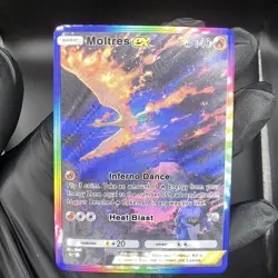 Pokemon Moltres ex Pocket TCG Custom Made Fan Art Holo With Texture - Image 1