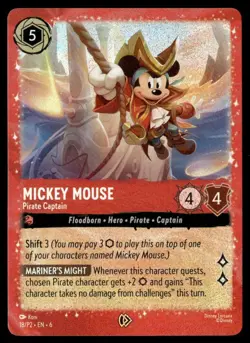 2022 Disney Lorcana - Promo Cards Mickey Mouse - Pirate Captain Promo #18 - Image 1