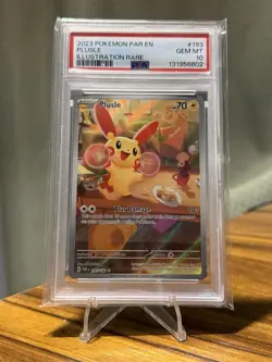 2023 POKEMON PAR EN-PARADOX RIFT ILLUSTRATION RARE #193 PLUSLE PSA 10 - Image 1