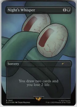 MTG Night's Whisper Rainbow Foil NM Secret Lair Drop Series Magic 1937 - Image 1