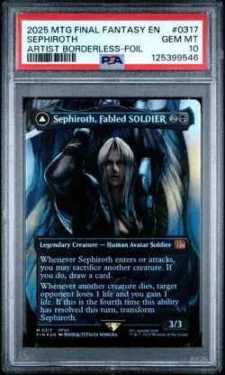 2025 #0317 SEPHIROTH, FABLED SOLDIER/SEPHIROTH, ONE-WINGED ANGEL PSA 10 - Image 1