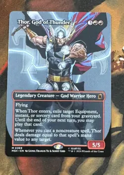 MTG Thor, God of Thunder (Borderless) (0369) Marvel Super Heroes - Image 1