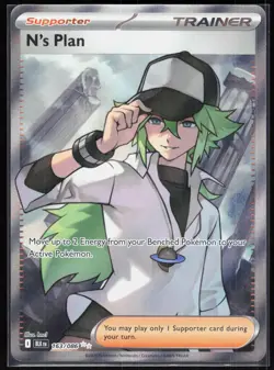 N's Plan 163/086 Holo Ultra Rare Black Bolt Pokemon NM 01-04-030 - Image 1