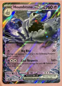 Pokemon TCG Houndstone ex SV03: Obsidian Flames 102/197 Double Rare Holo EX - Image 1