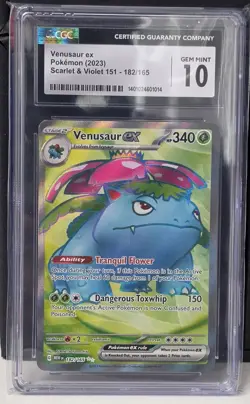 Pokemon Venusaur ex 182/165 Scarlet & Violet 151 CGC 10 - Image 1