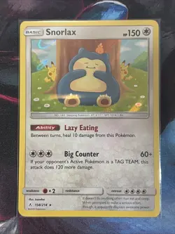 2019 Pokemon Sun & Moon Unbroken Bonds Snorlax Holo #158/214 - Image 1