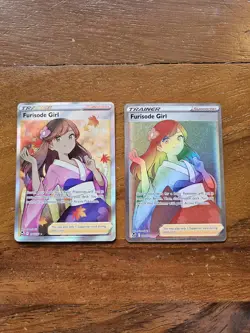 Pokemon Lot Of 2 Furisode Girl 190/195 And Rainbow Secret 205/195 Waifu Trainer - Image 1