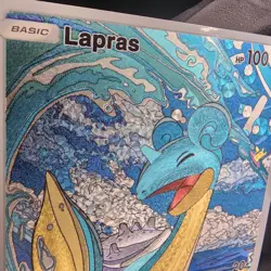Pokemon Lapras Pocket TCG Custom Made Fan Art Holo With Texture - Image 2