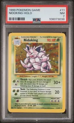 PSA 7 Nidoking 11/102 Base Set Holo Foil Pokemon 1999 WOTC RARE FRESH SLAB - Image 1
