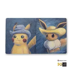 Pokemon Center × Van Gogh Museum: Pikachu & Eevee Self Portrait Playmat - Image 1