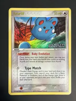 2005 Pokemon TCG Azurill Ex Delta Species Revwrse Holo Stamped 20/113 LP/NM - Image 1