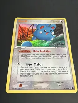 2005 Pokemon TCG Azurill Ex Delta Species Revwrse Holo Stamped 20/113 LP/NM - Image 2