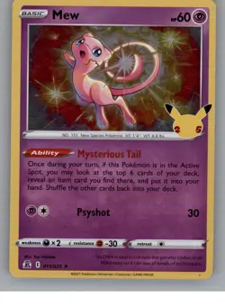 Mew 011/025 Holo Rare Celebrations Pokemon LP - Image 1
