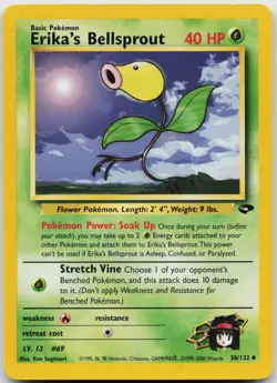 Erika's Bellsprout 38/132 Uncommon Gym Challenge Pokemon Unlimited MP - Image 1