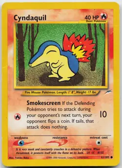 Cyndaquil 61/105 Common Neo Destiny Pokemon Unlimited Heavily Played - Image 1