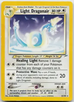 Light Dragonair 22/105 Rare Neo Destiny Pokemon Unlimited Heavily Played - Image 1