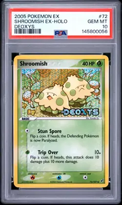 Pokemon Shroomish Reverse Holo Deoxys 72/107 PSA 10 Gem Mint - Image 1