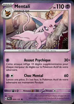Carte Pokemon HOLO Mentali 033/131 PRE EV8.5 Evolutions Prismatiques FR NEUF - Image 1