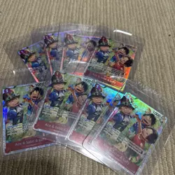 8x Ace & Sabo & Luffy OP13-007 SR Carrying On His Will - One Piece Card - NM - Image 1