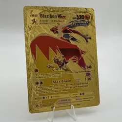 Blaziken VMAX TG15/TG30 Gold Textured Metallic Foil Custom Pokemon Card - Image 1